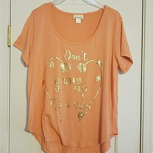 Orange and gold printed t-shirt, NWOT